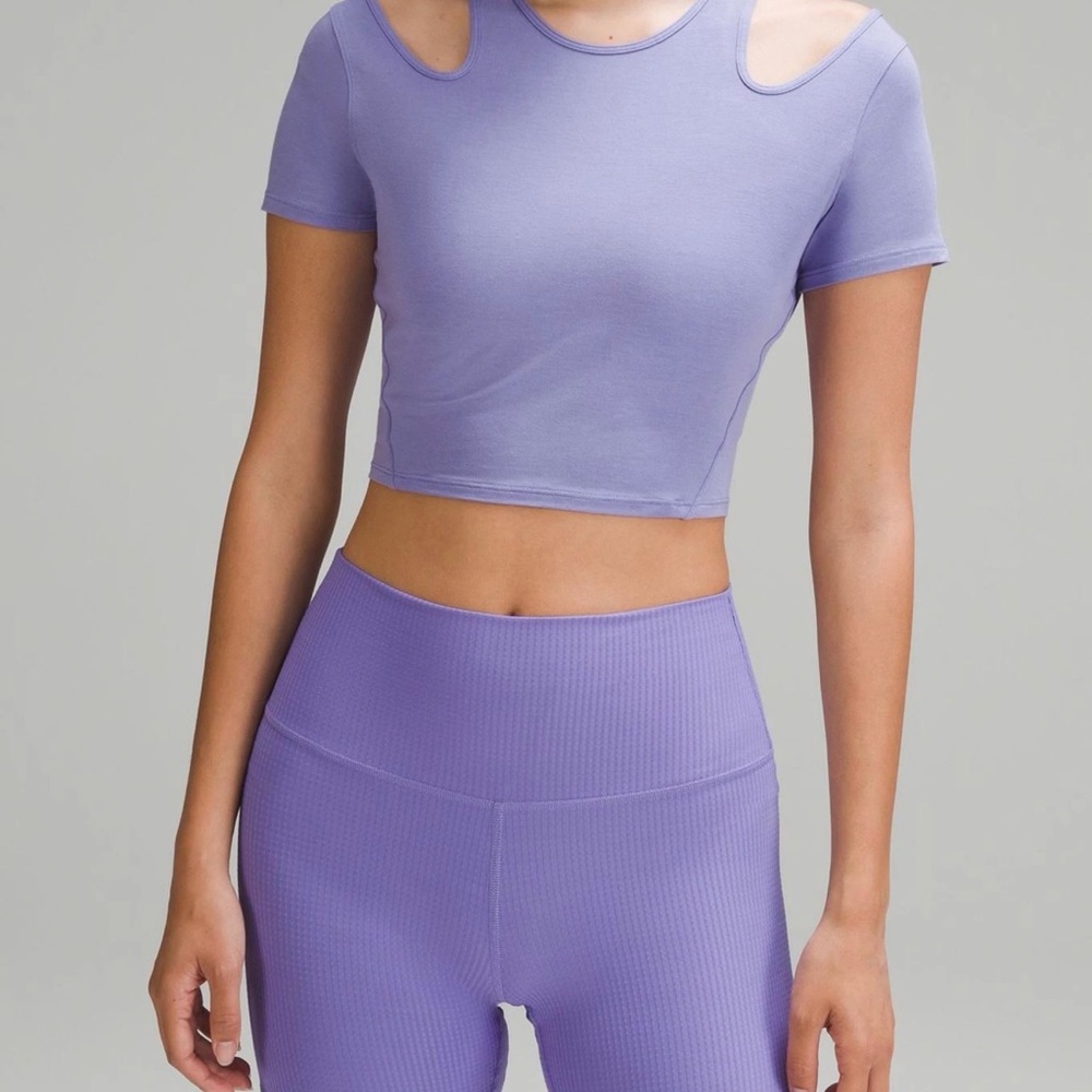Lululemon- NWT  shoulder cut out yoga t- shirt